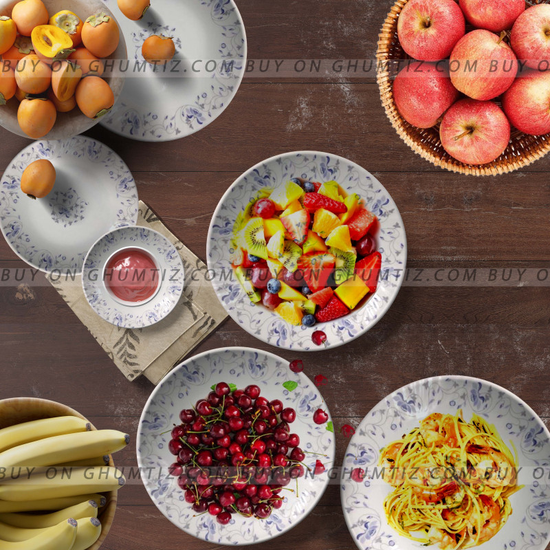 Aquarius Opalware Dinner Plate - Blue Stripe