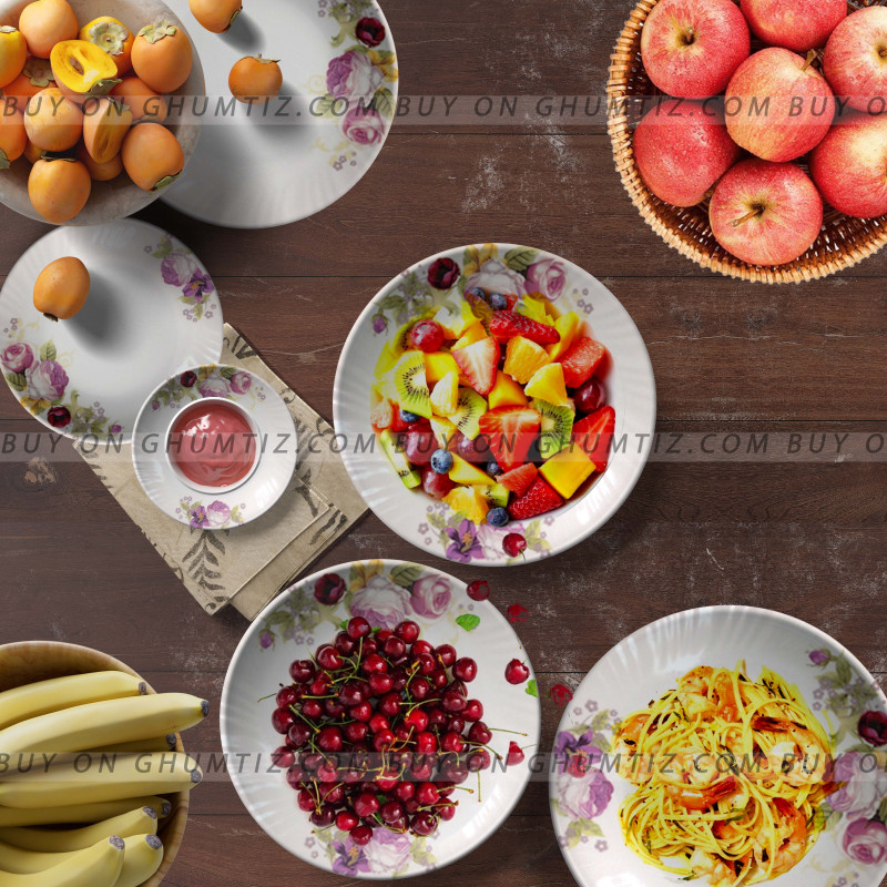 Aquarius Opalware Dinner Plate - Purple Rose